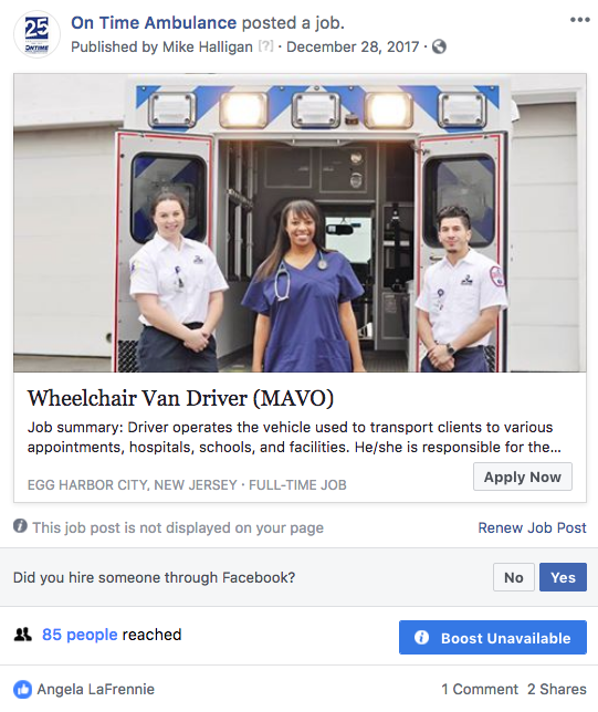 On Time Facebook Job